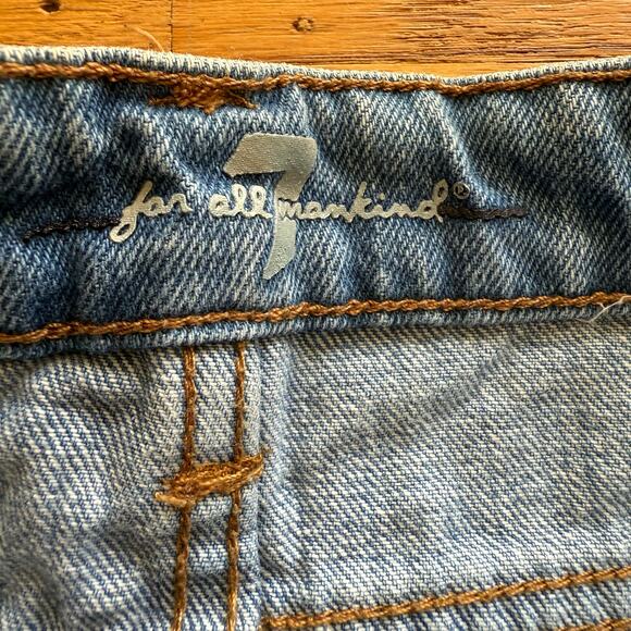 7 For All Mankind Kids Distressed Denim Bermuda Shorts Size 10 Tween - Picture 3 of 8